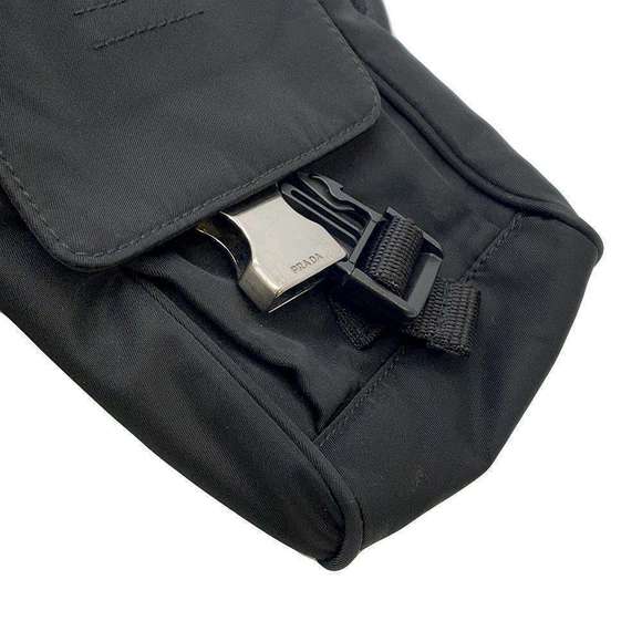 Prada Triangle Logo Shoulder Bag Nylon Black - Picture 7 of 16
